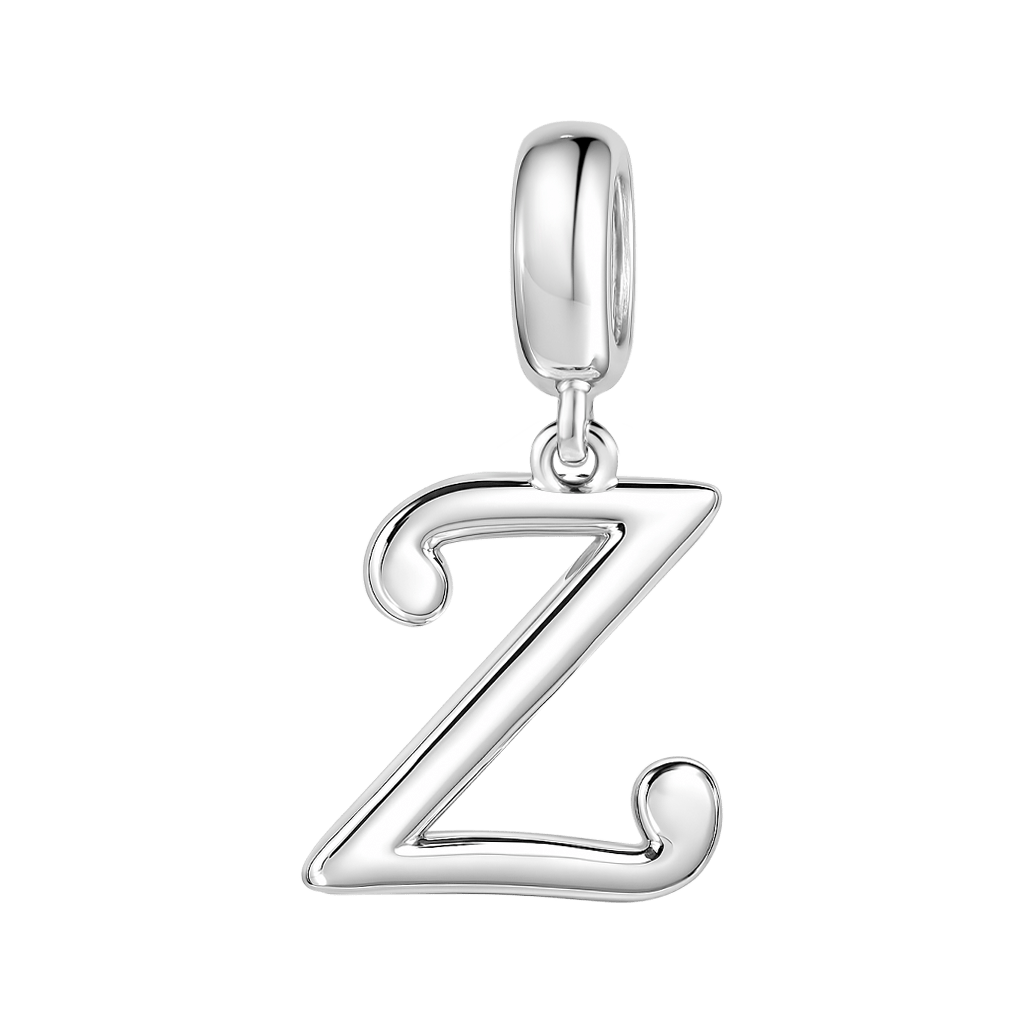 Gnoce "Live Zealous Life" Letter Z 925 Sterling Silver Dangling Charm Great for Bracelet, Choker, Necklace_1