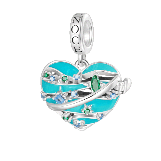 Gnoce Heart Solar System Wireless LED Glow Uranus Pendant Dangle Charm_1