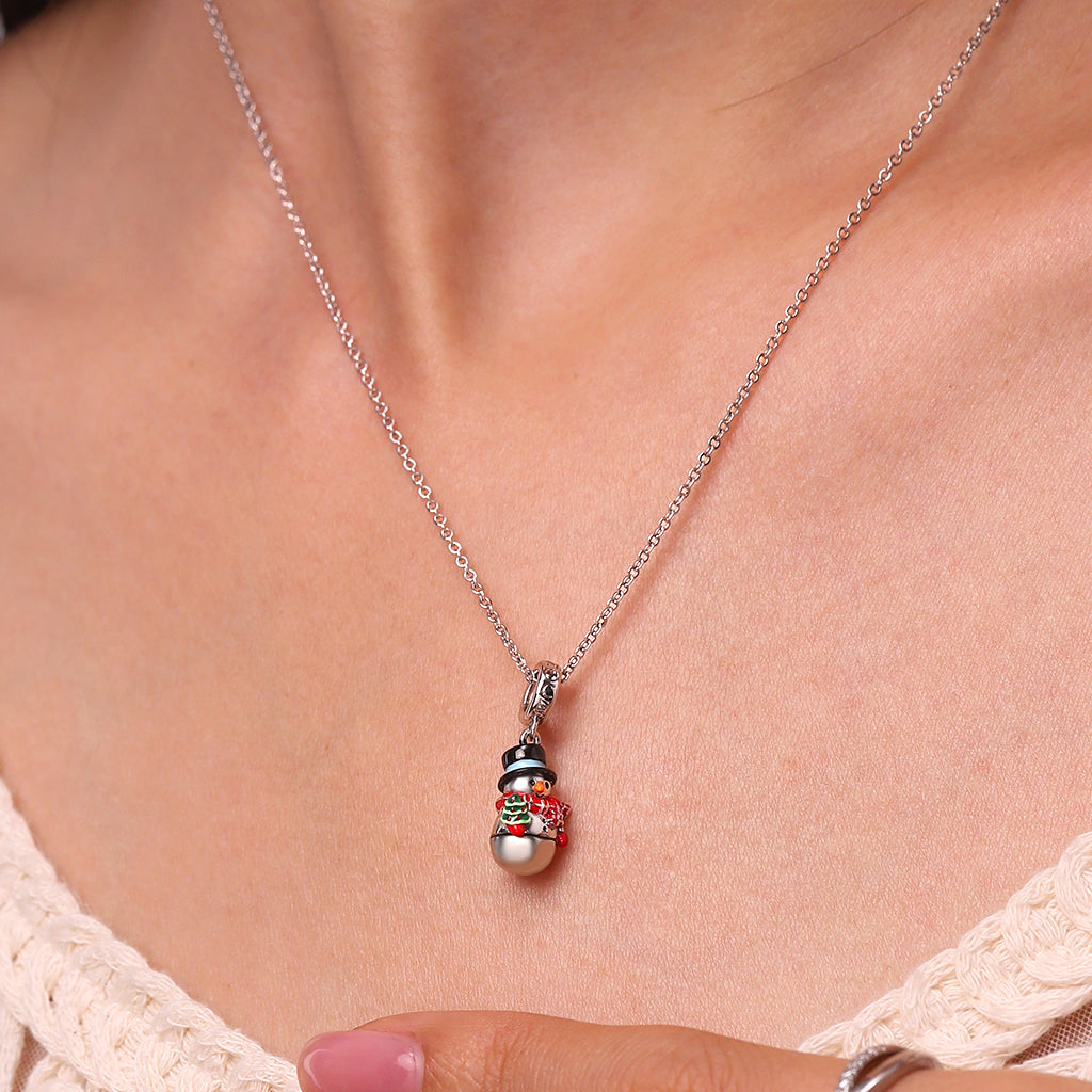 Gnoce Openable Christmas Snowman Birthstone Pendant Dangle Charm_6