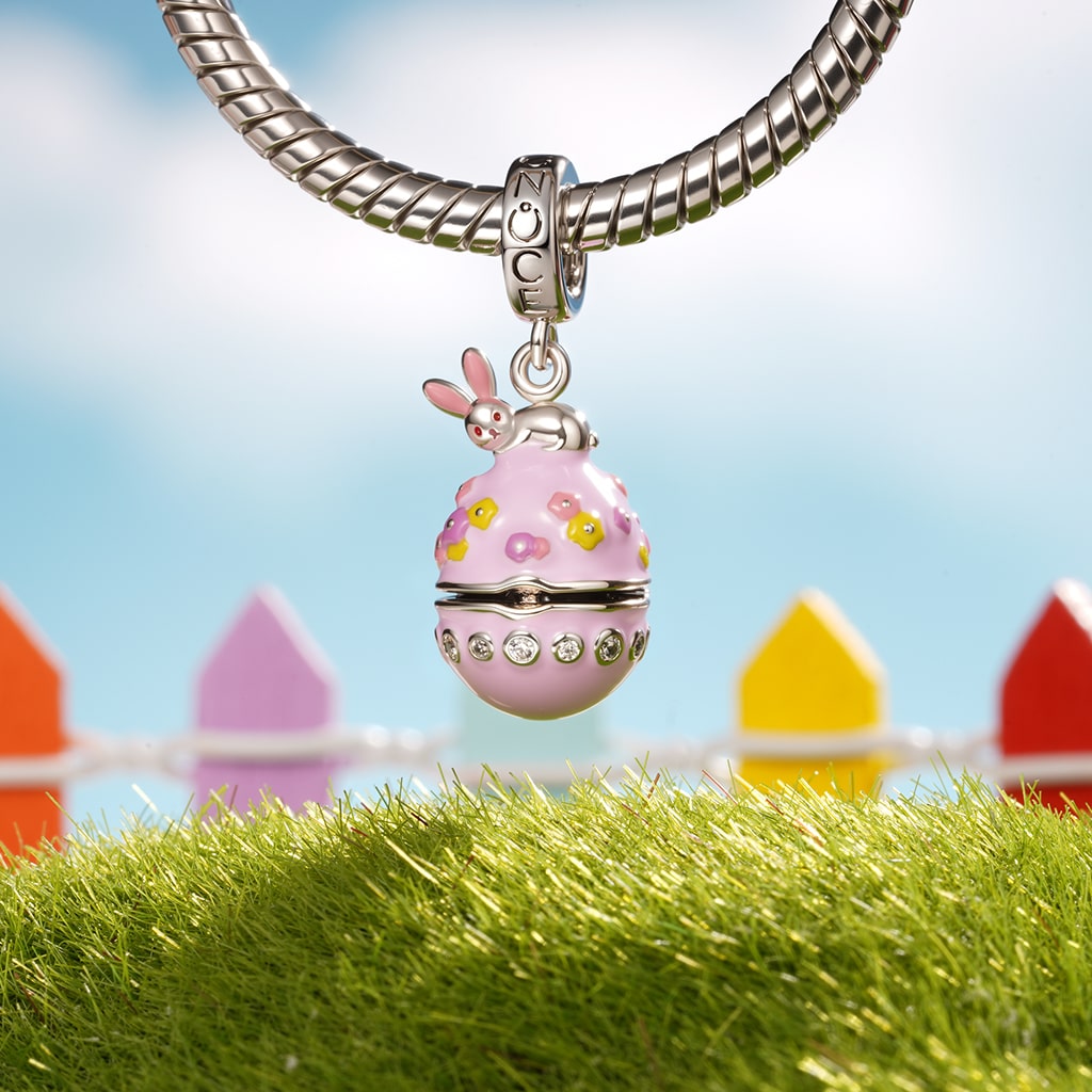 Gnoce Openable Easter Egg Birthstone Pendant Dangle Charm_4