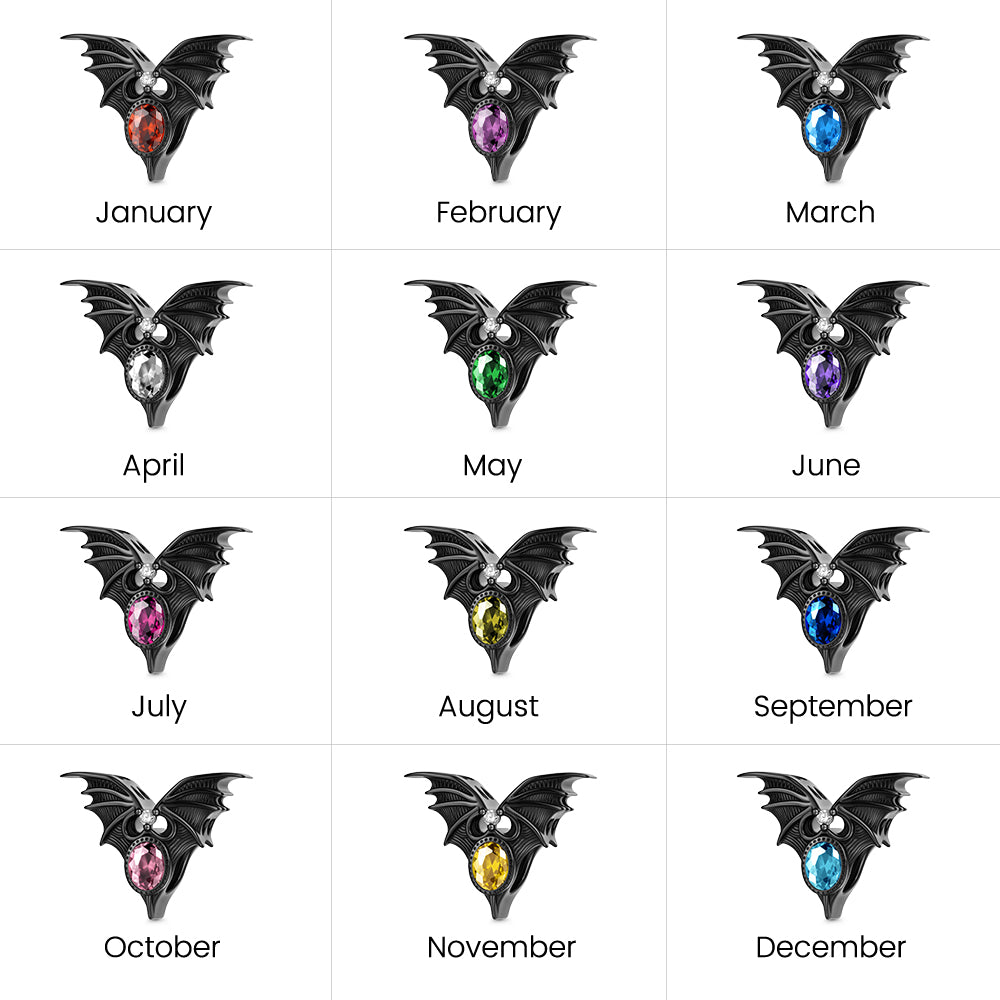 Gnoce Holloween Bat Birthstone Charm_7
