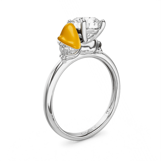 Gnoce Daisy Fairy Embraces Moissanite Round Cut Ring_1