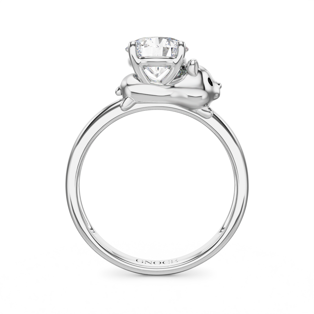 Gnoce Hamster Embraces Moissanite Round Cut Ring_5