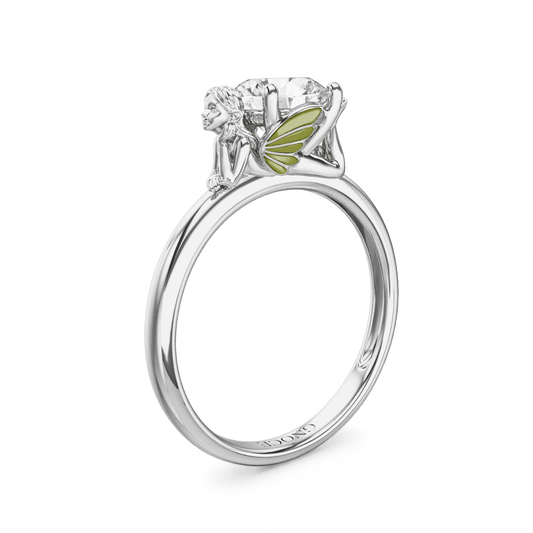 Gnoce Forest Elves Embraces Moissanite Round Cut Glow-in-the-Dark Ring_1