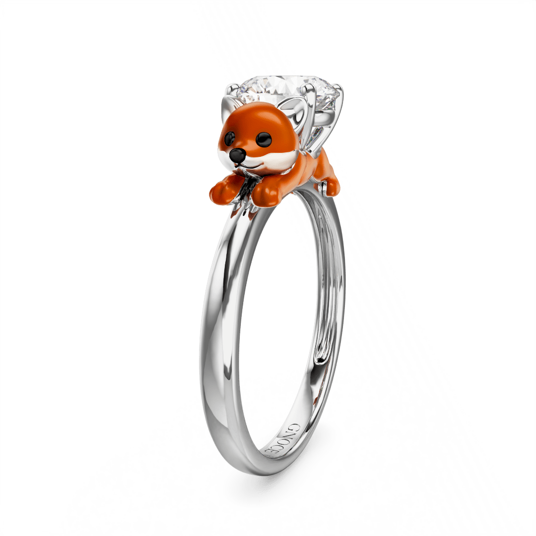 Gnoce Fox Embraces Moissanite Round Cut Ring_4