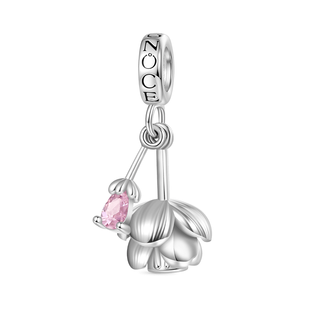 Gnoce Openable Blooming Cherry Blossom Charm Platinum-plated Silver Blend_2