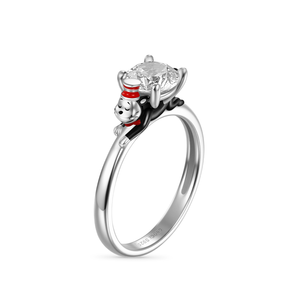 Gnoce The Cat in the Hat White Moissanite Ring_1