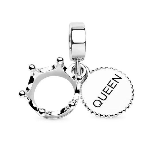 Gnoce Three Tone Queen & Regal Crown Pendant Dangle Charm_1