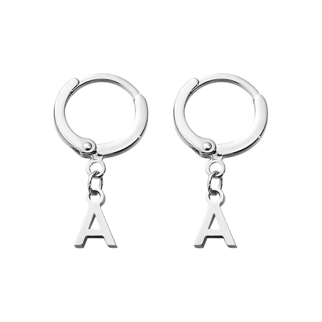 Gnoce Personalized Vertical Name Simple Drop Earrings_1
