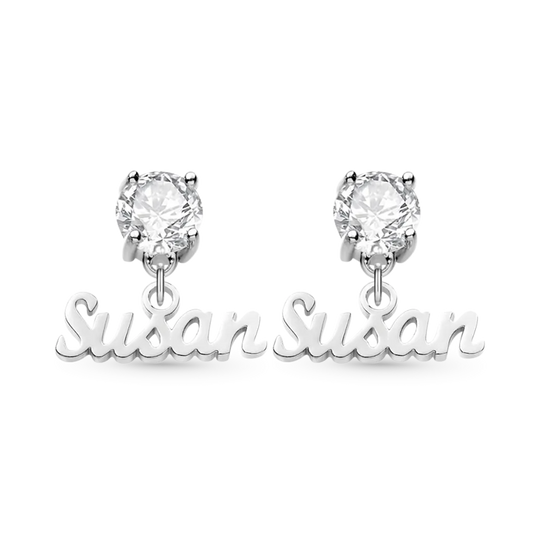 Gnoce Personalized Name Birthstone Drop Earrings_1