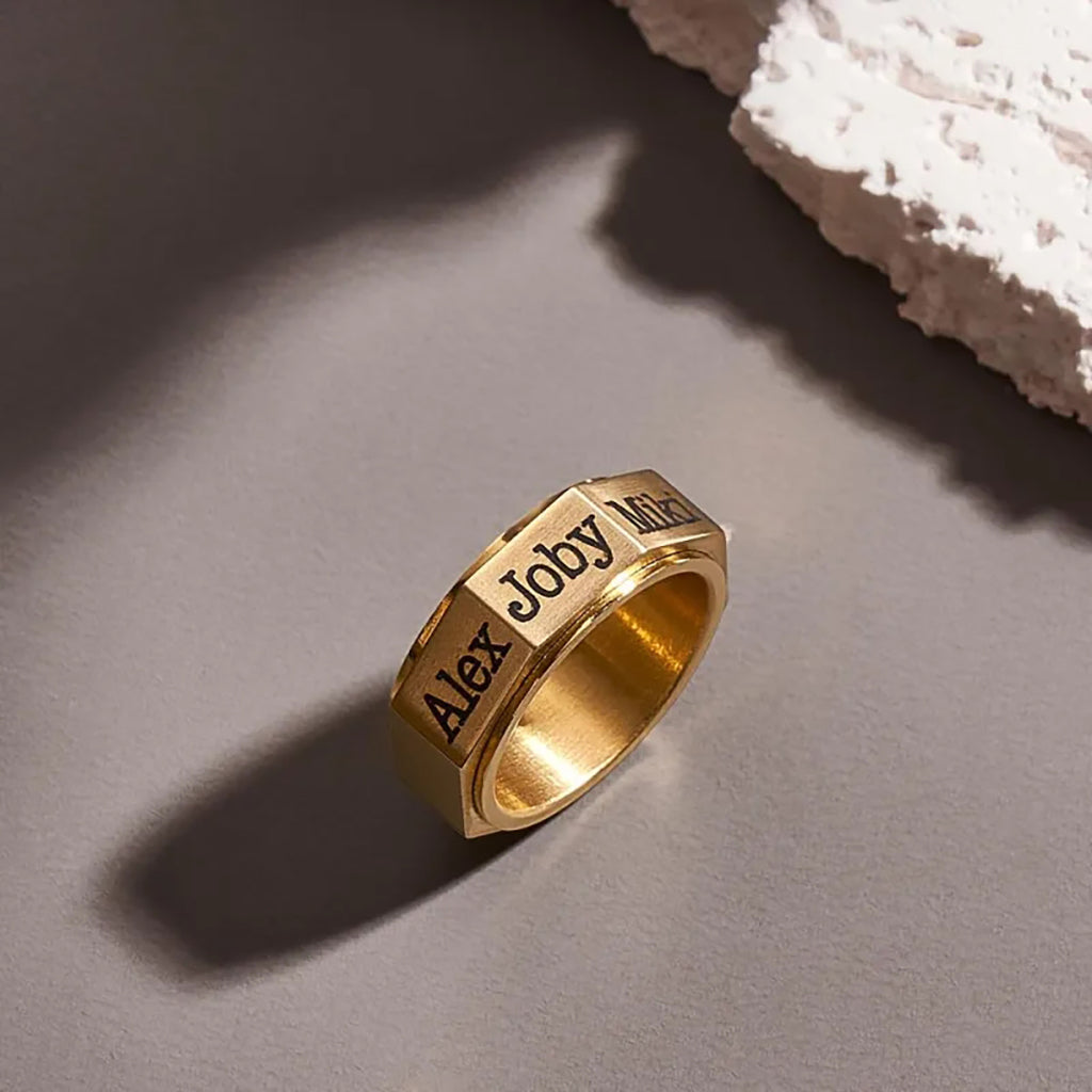 Gnoce Personalized Engravable Men Band Ring_3