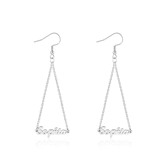 Gnoce Personalized Name Triangle Dangle Earrings_1