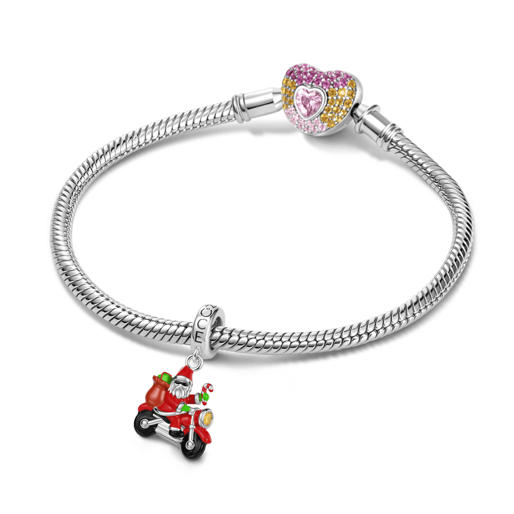 Gnoce Santa Claus Motorcycle Charm Platinum-plated Silver Blend_3