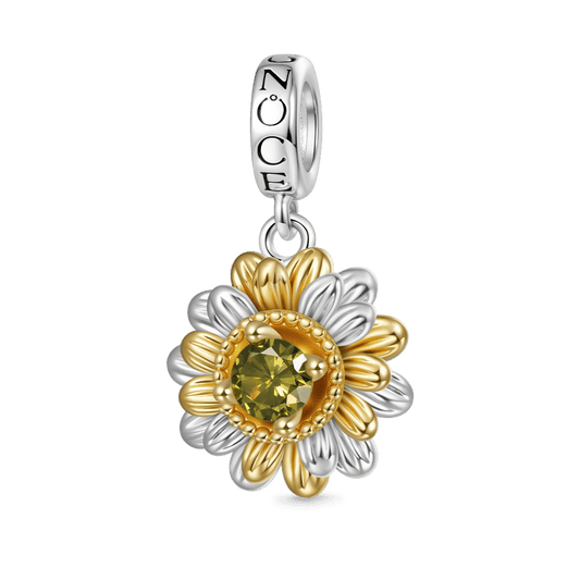 Gnoce Double Sunflower Charm Platinum-plated Silver Blend_1