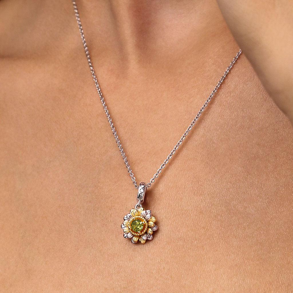 Gnoce Double Sunflower Charm Platinum-plated Silver Blend_2