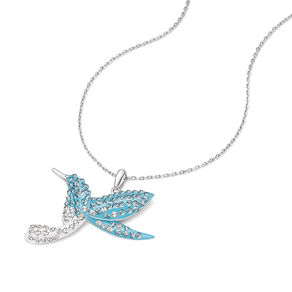 Gnoce Sparkling Hummingbird Pavé Pendant Necklace_3
