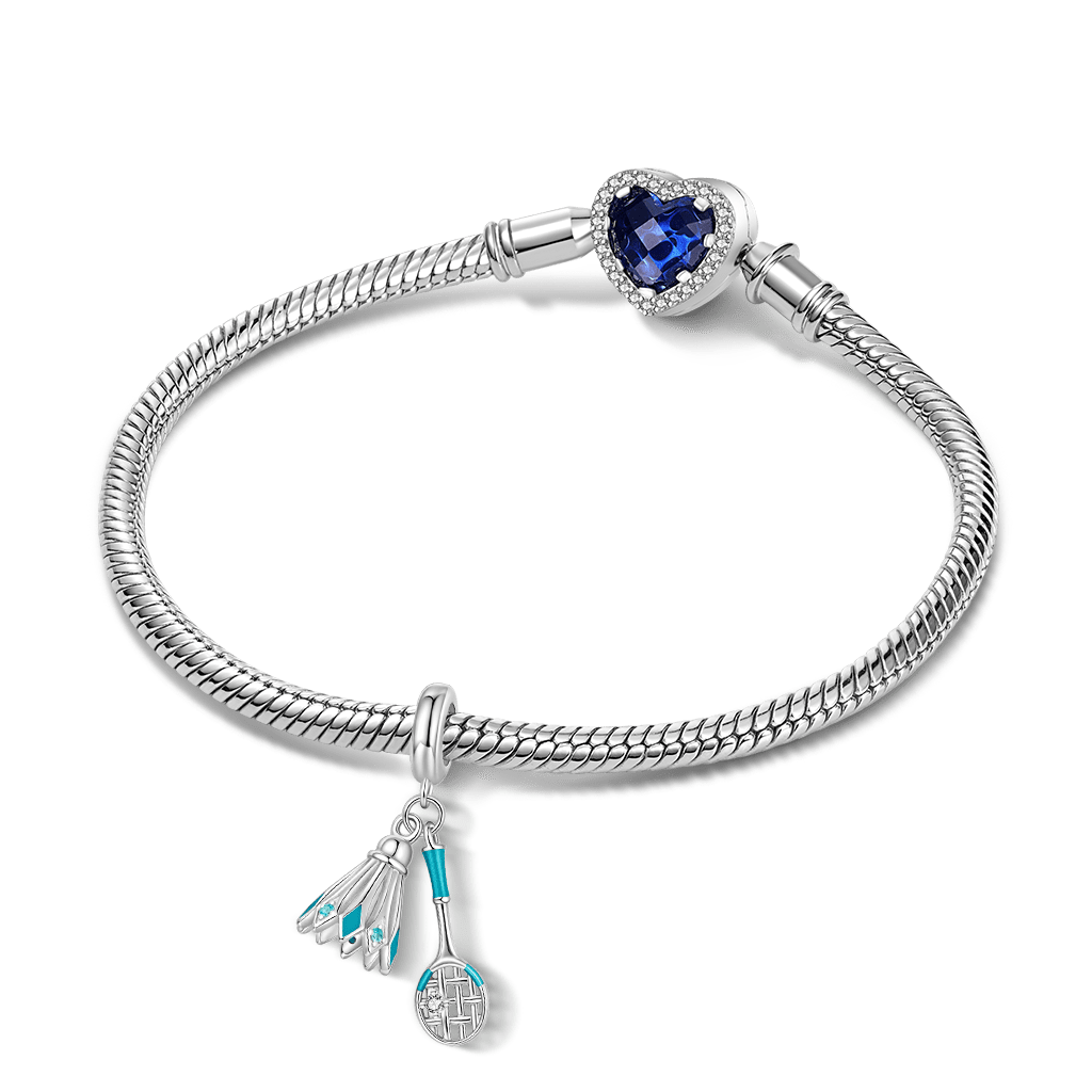 Gnoce Badminton Shuttlecock & Racket Pendant Dangle Charm_3