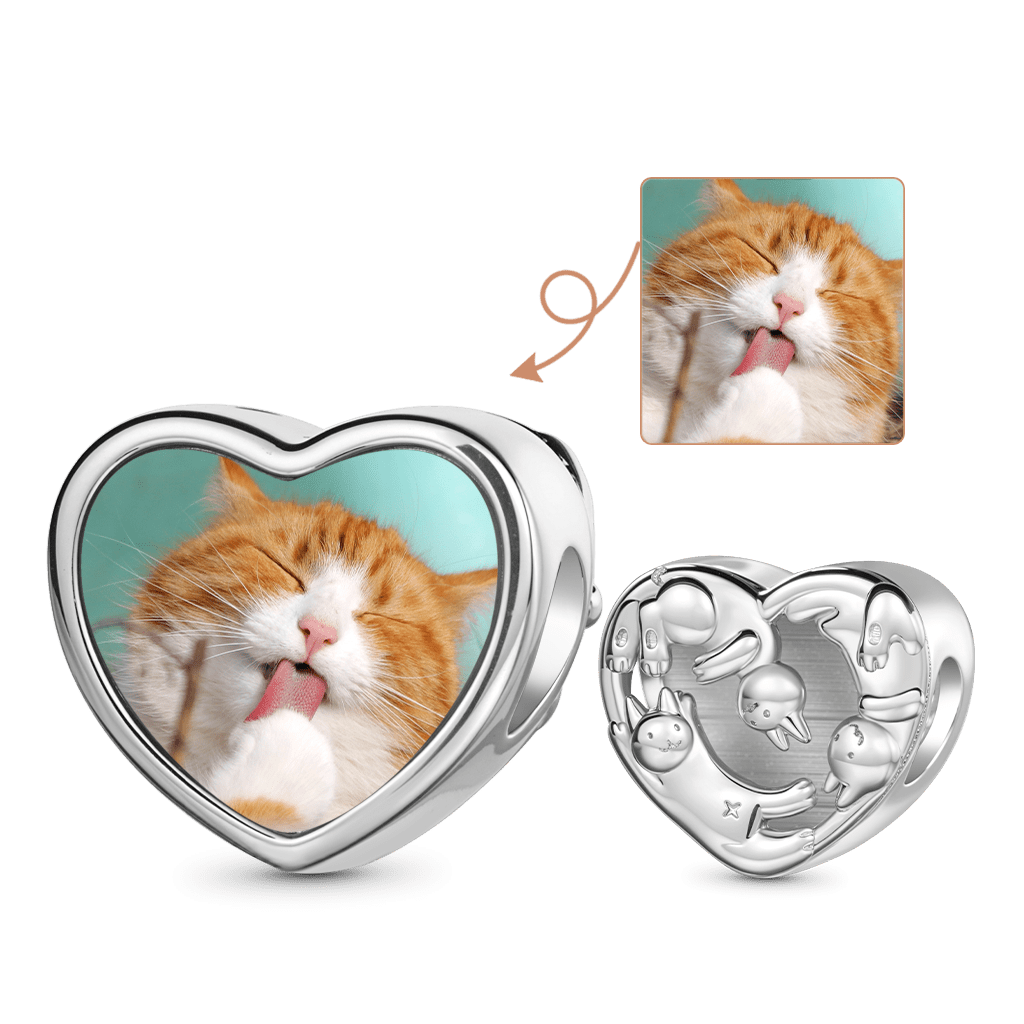 Gnoce Cats Photo Charm Platinum-plated Silver Blend_1