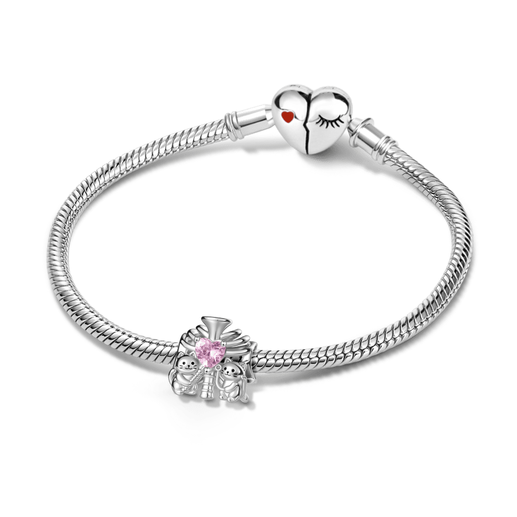 Gnoce Healing Heartache Cat Charm Platinum-plated Silver Blend_3