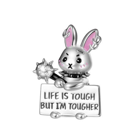 Gnoce Punk Bunny Charm Platinum-plated Silver Blend_1