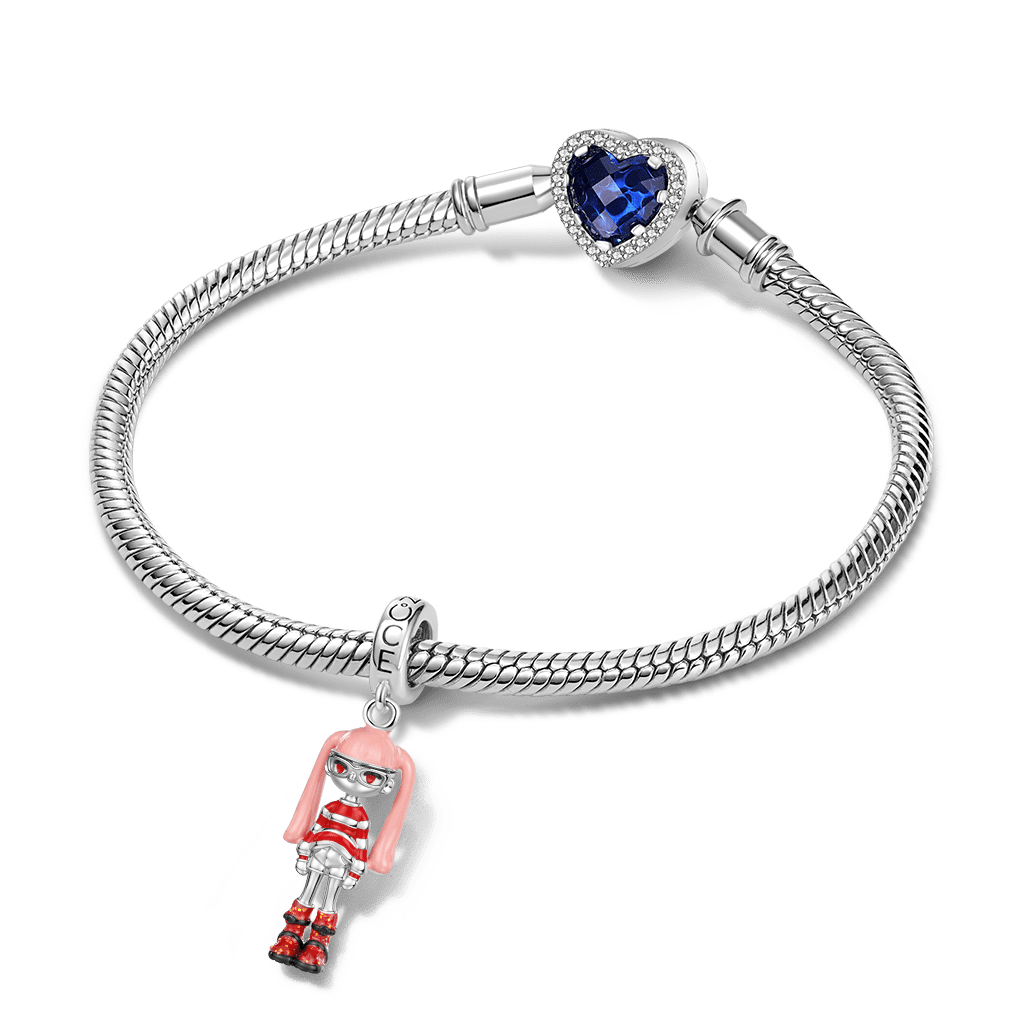 Gnoce Lovely Girl Charm Platinum-plated Silver Blend_3