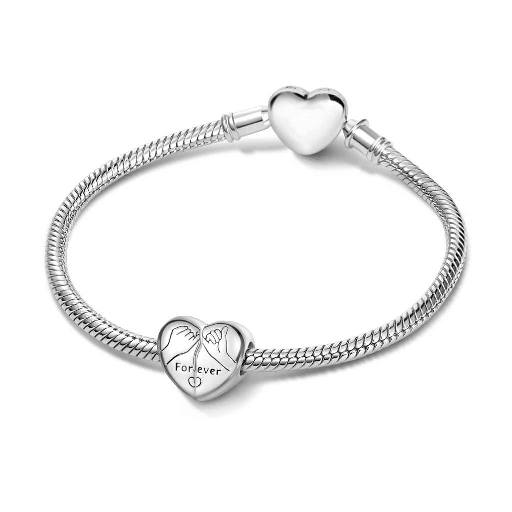 Gnoce Love Forever Heart Charm Platinum-plated Silver Blend_3