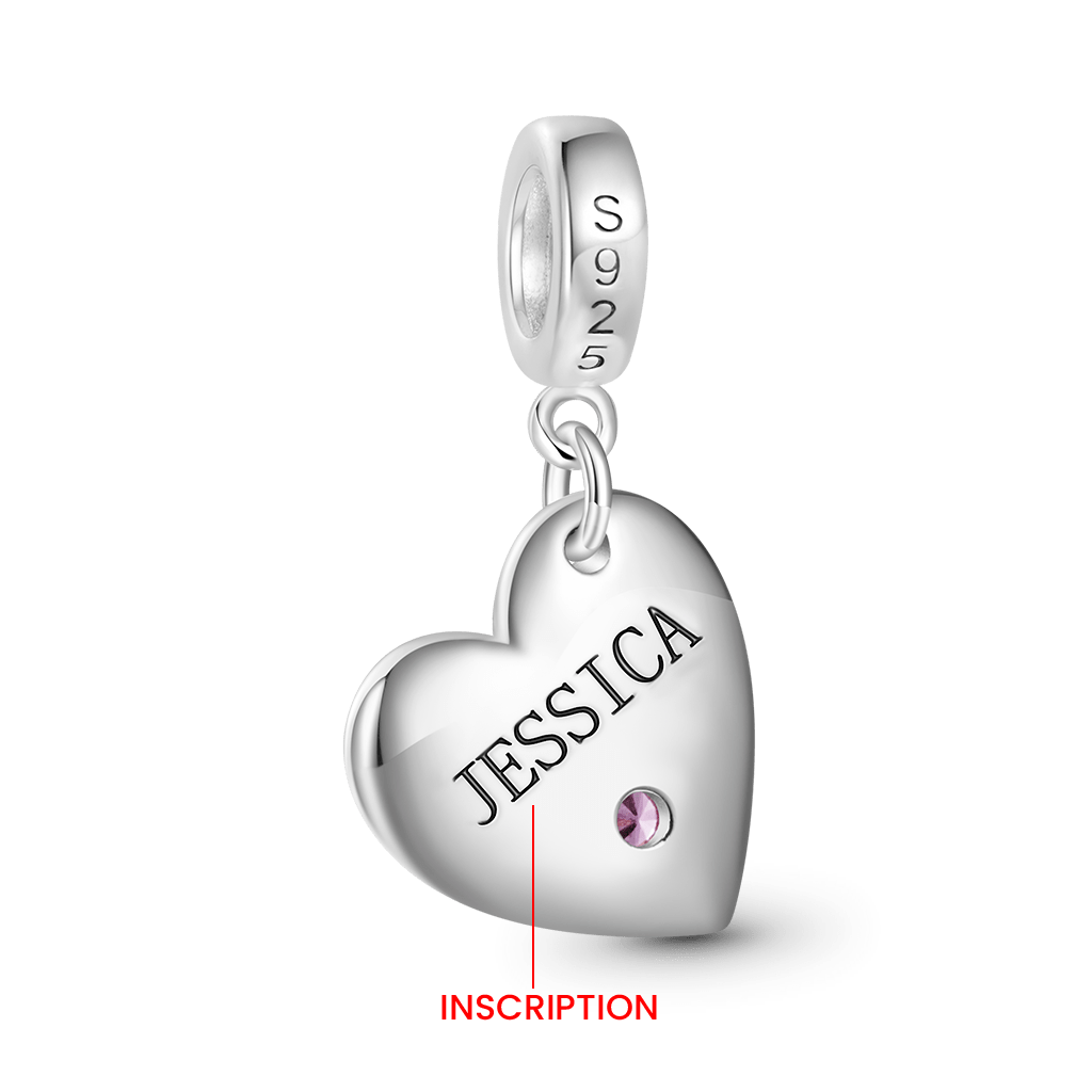 Gnoce SISTER Heart Birthstone Pendant Dangle Charm_2