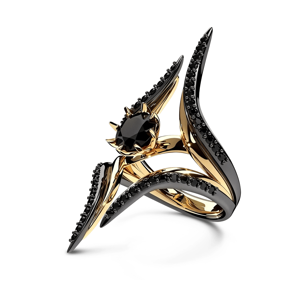 Gnoce Geometric Spire Round-Cut Moissanite Ring_5