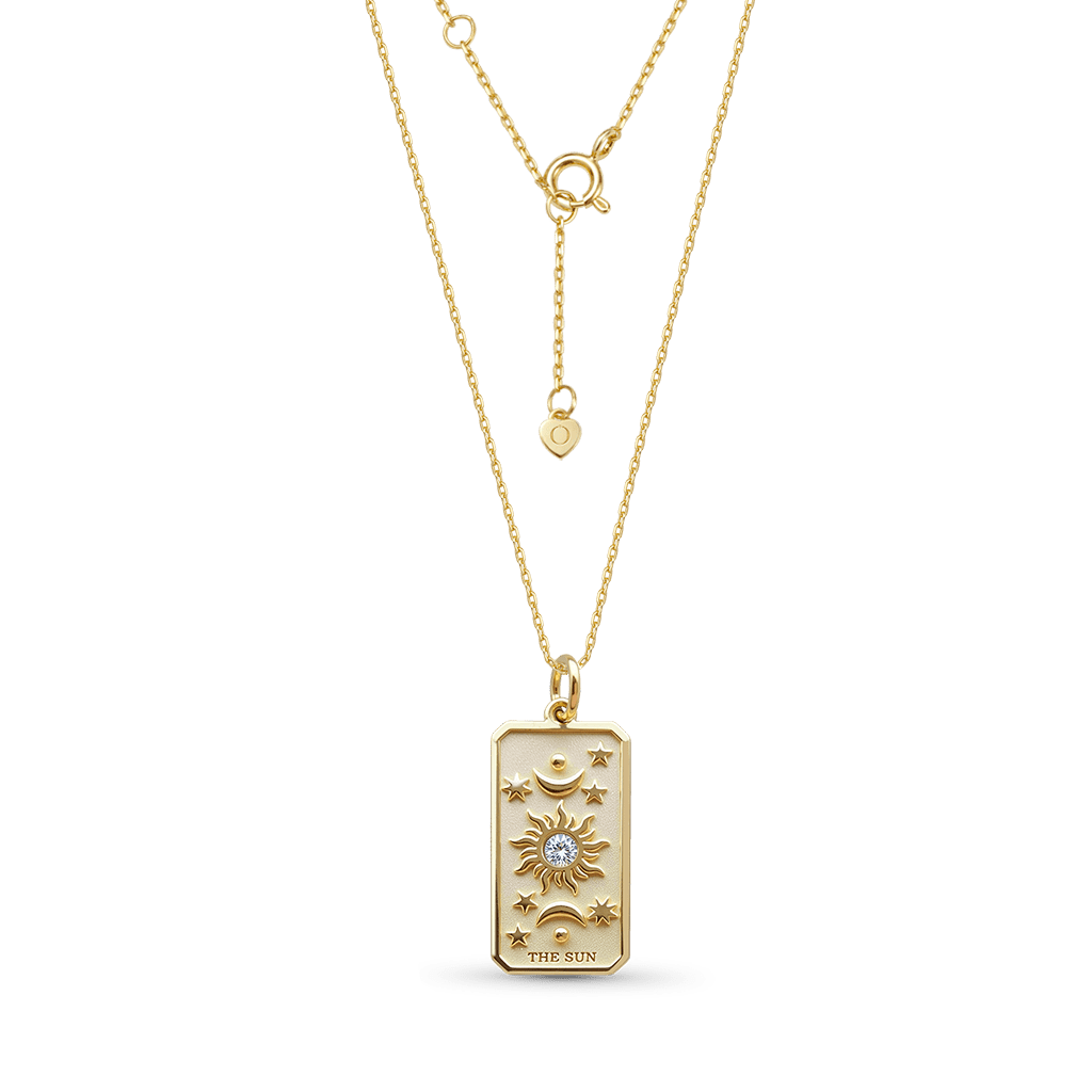 Gnoce The Sun Tarot Card Pendant Necklace_3