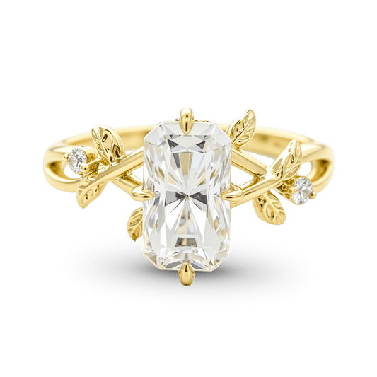 Gnoce Nature-Inspired Leaf & Vine Radiant-cut Engagement Ring_1