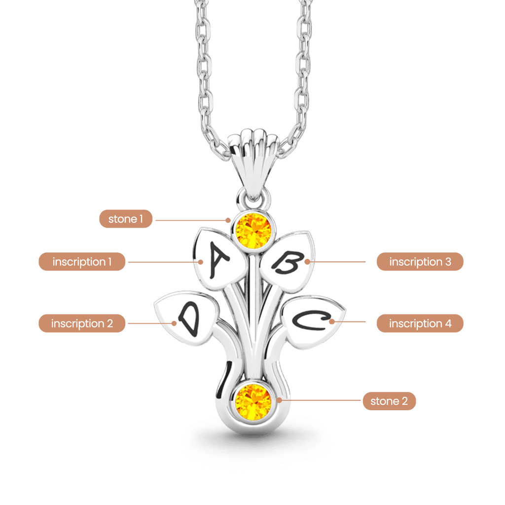 Gnoce Personalized Multi-letter Family Flower Necklace for Women_3