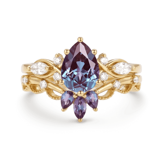 Gnoce Morning Glory Inspired Engagement Ring Set_1