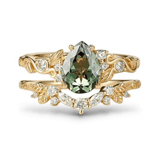 Nature's Embrace Pear-cut Leaf Ring_1