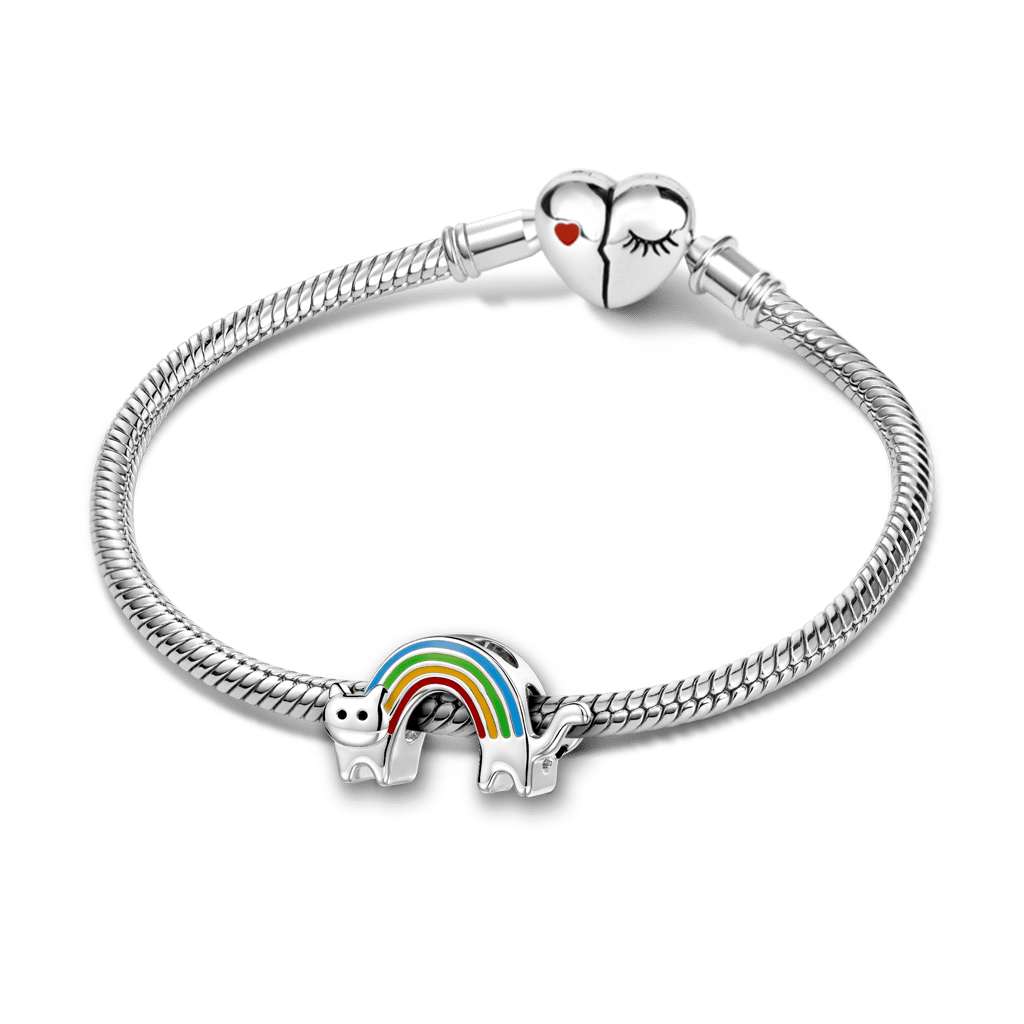 Gnoce Cat Rainbow Bridge Stopper Charm Platinum-plated Silver Blend_3