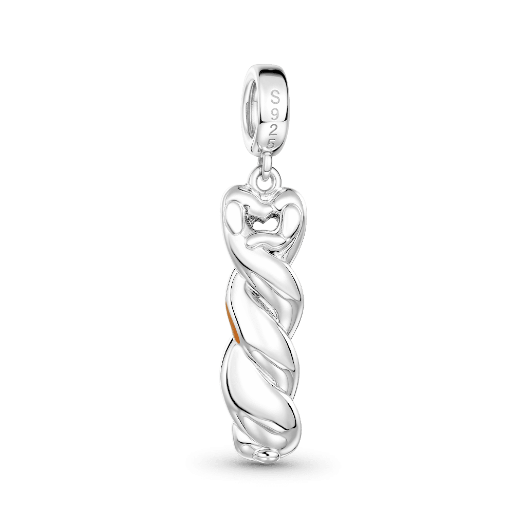 Gnoce Dachshund Lye Bread Charm Platinum-plated Silver Blend_3