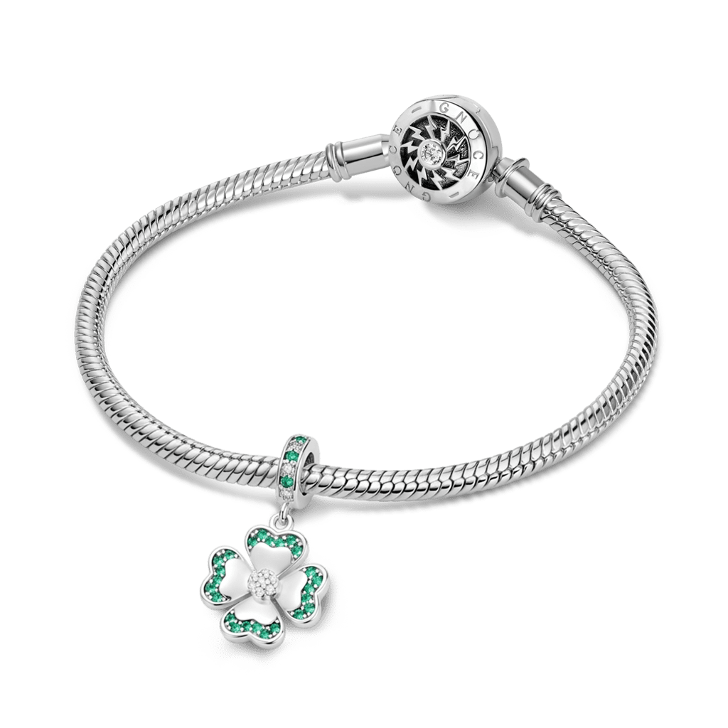 Gnoce Four-leaf Charm Platinum-plated Silver Blend_3