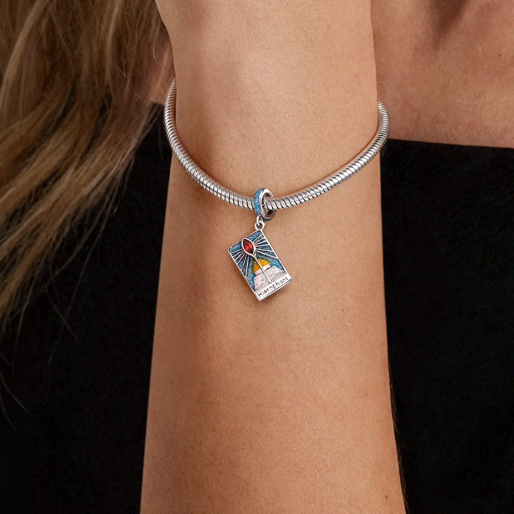 Gnoce The Hierophant Tarot Glow-in-the-Dark Charm Platinum-plated Silver Blend_3