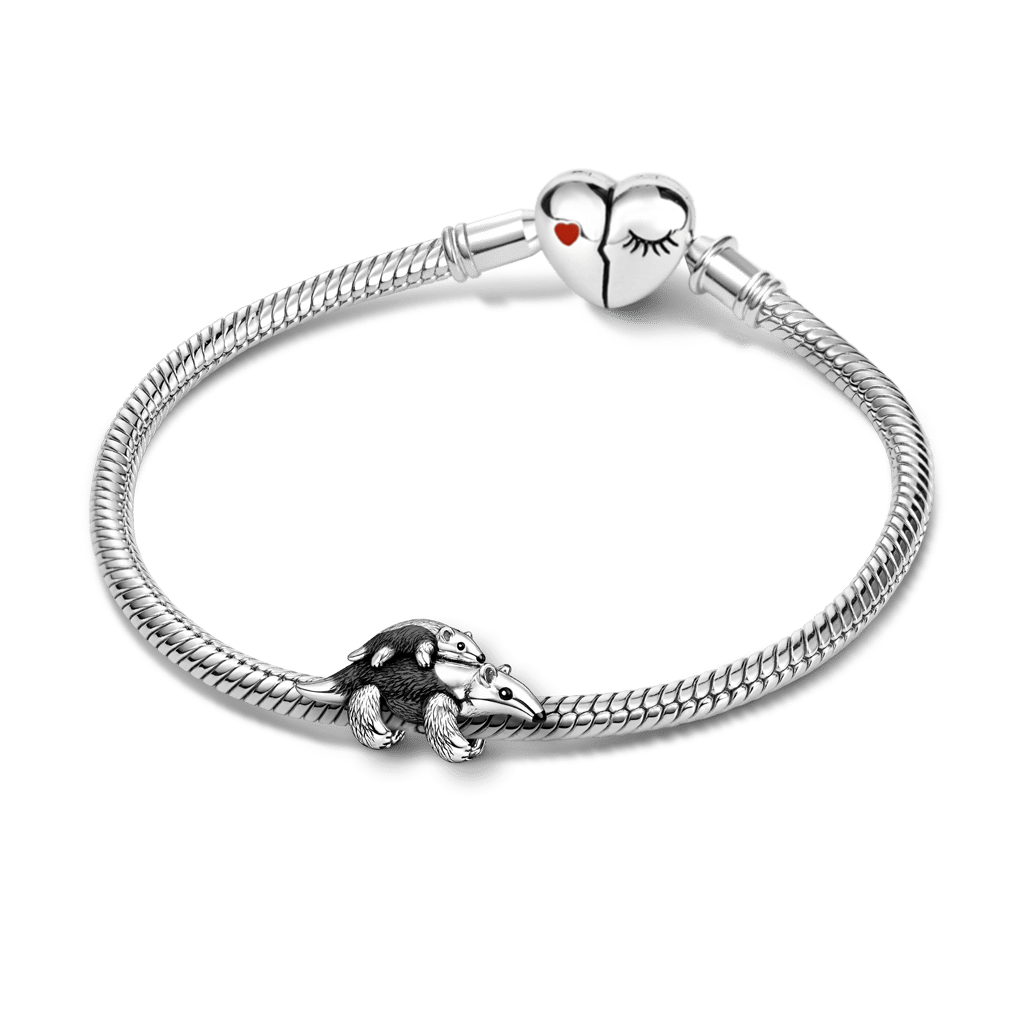 Gnoce Anteater Carrying Baby Charm Platinum-plated Silver Blend_3