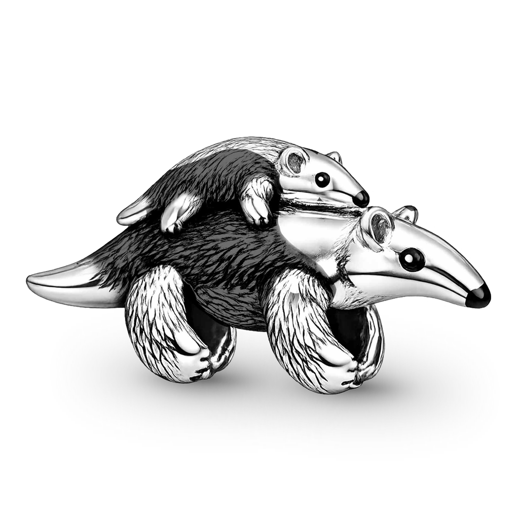 Gnoce Anteater Carrying Baby Charm Platinum-plated Silver Blend_1