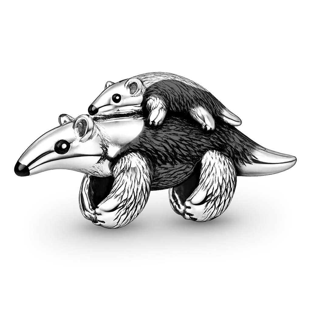 Gnoce Anteater Carrying Baby Charm Platinum-plated Silver Blend_5