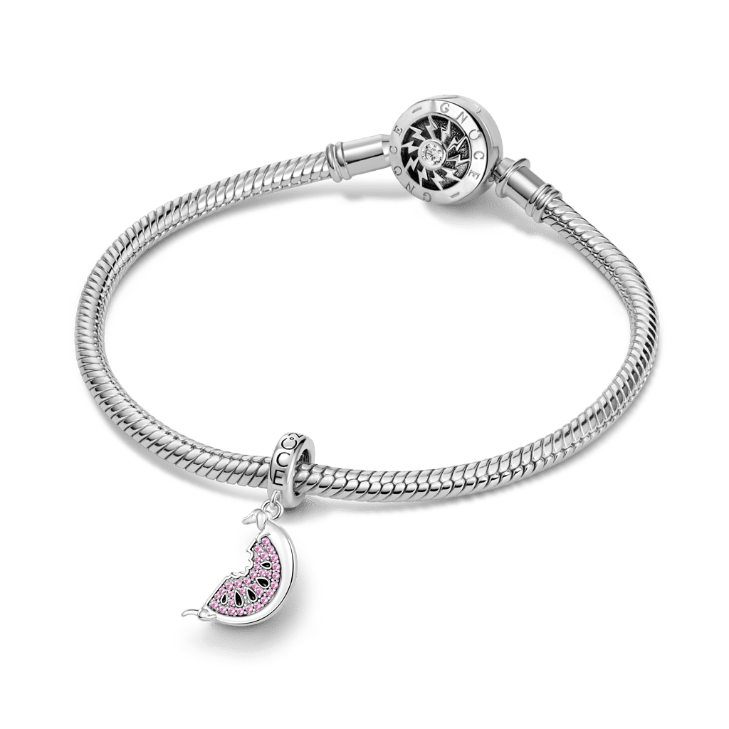 Gnoce Watermelon Slices Charm Platinum-plated Silver Blend_3