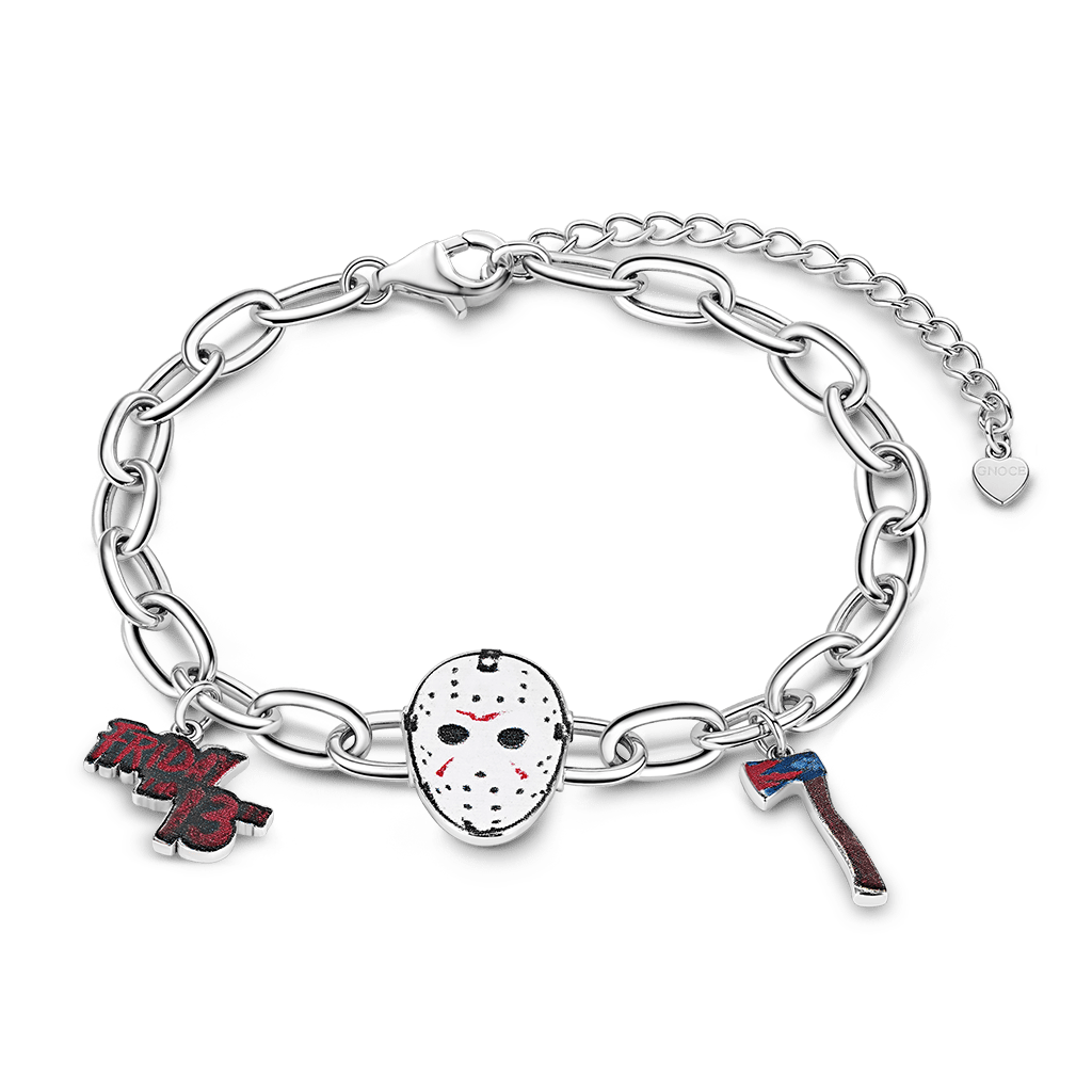 Gnoce Jason Mask, Axe & Logo Chain Bracelet_1