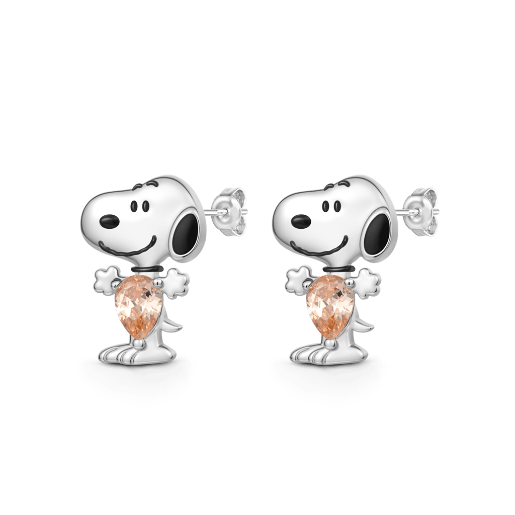 Gnoce Peanuts Snoopy Embraces Pear-Cut Stud Earrings_1