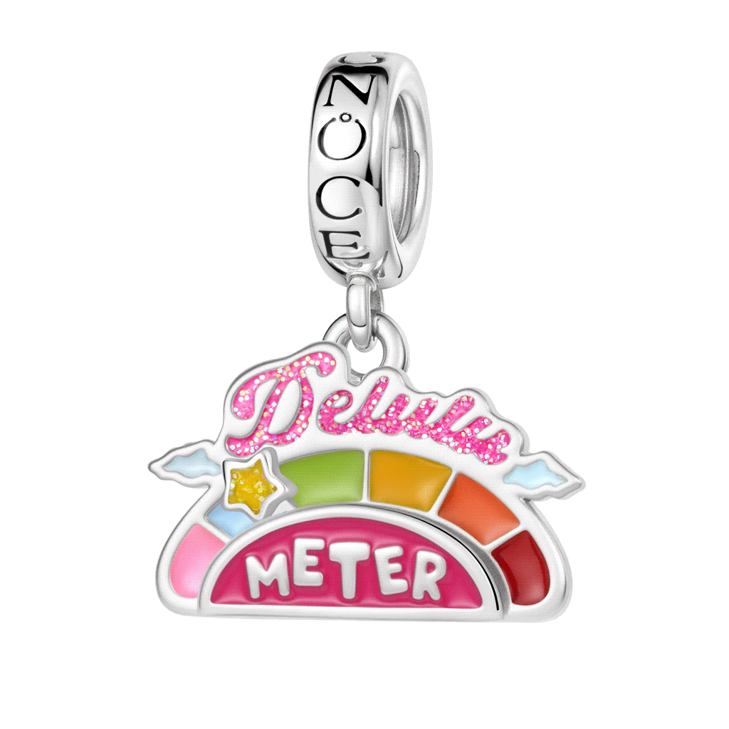 Gnoce Delulu Meter Charm Platinum-plated Silver Blend_2