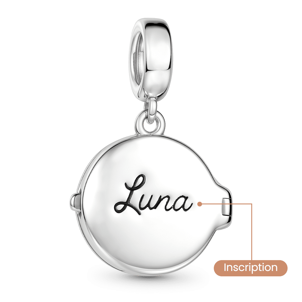 Gnoce Openable Engravable Photo Charm Platinum-plated Silver Blend_3