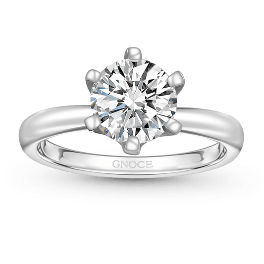 Gnoce 2CT Round Halo Moissanite Ring Platinum-plated Silver Blend_1