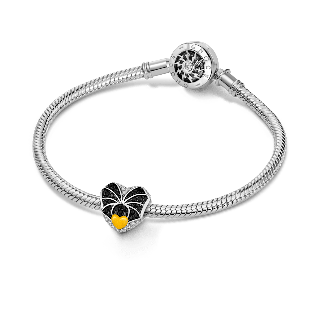 Gnoce Heart Engravable Charm Platinum-plated Silver Blend_3