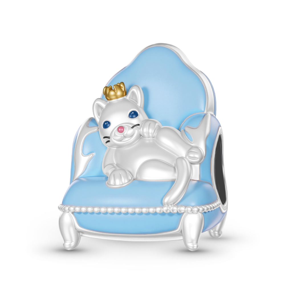Gnoce Sofa Cat Charm Platinum-plated Silver Blend_1