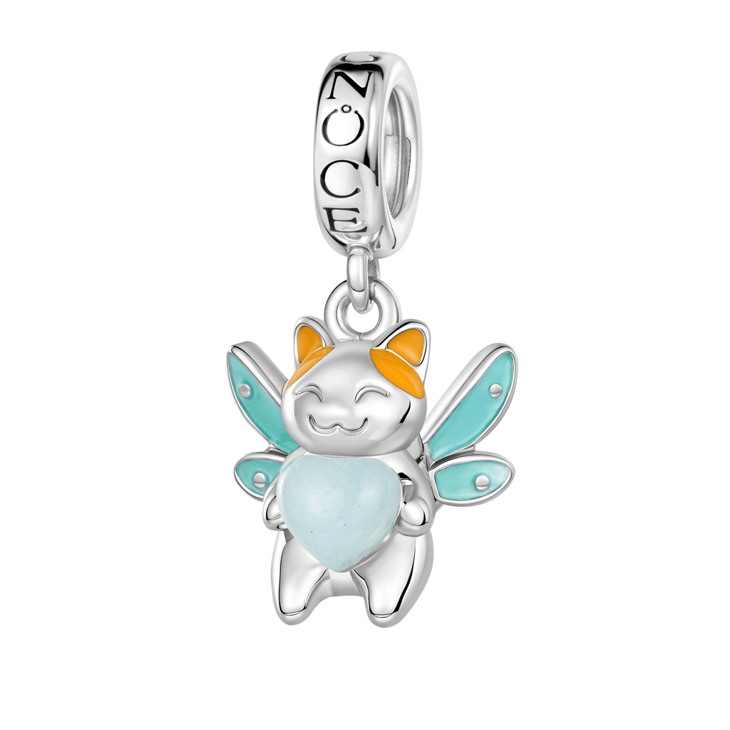 Gnoce Fairy Cat Glow-in-the-Dark Charm Platinum-plated Silver Blend_1