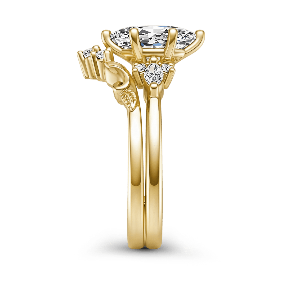 Gnoce Marquise Moissanite Vintage Filigree Engagement Ring Set_6